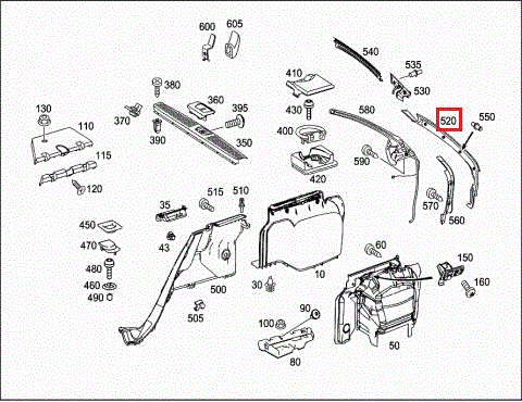 NEW GENUINE MERCEDES MB E CLASS W211 TRUNK PANEL COVER REAR LEFT A2116930333 - Image 2