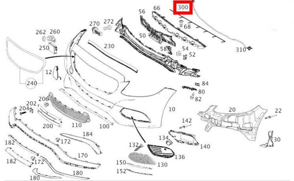 NEW GENUINE MERCEDES C W205 FRONT BUMPER PDC SENSOR WIRING HARNESS A2055404007 - Image 2