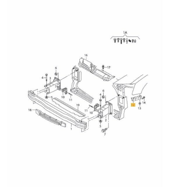 NEW GENUINE AUDI A4 2013-2016 FRONT BUMPER SIDE FIXING SUPPORT BRACKET RIGHT O/S 8K0807284H - Image 2