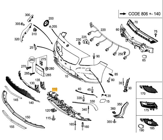 NEW GENUINE MERCEDES BENZ MB A CLASS W176 A45 AMG FRONT BUMPER UNDERTRAY COVER A1768850236 - Image 2