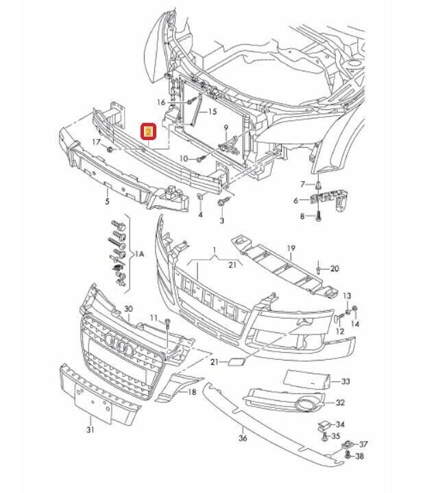 NEW GENUINE AUDI TT 2007-2014 FRONT BUMPER REINFORCEMENT SUPPORT BAR 8J0807109 - Image 2