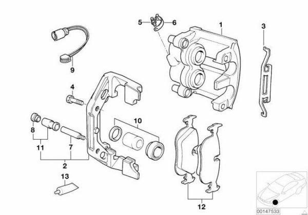 NEW GENUINE BMW 7 X5 SERIES E38 E53 FRONT BRAKE CALIPER REBUILD REPAIR KIT 34111163316 - Image 3
