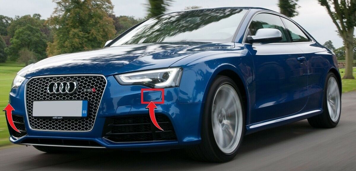 NEW GENUINE AUDI RS5 FRONT HEADLIGHT WASHER COVER CAP PAIR SET - Image 2