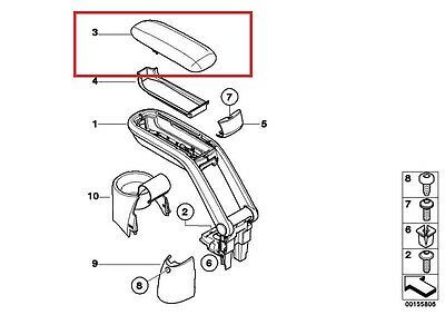 NEW GENUINE MINI R55 R56 R57 R58 R59 CENTER CONSOLE ARMREST COVER 51162753341 - Image 2