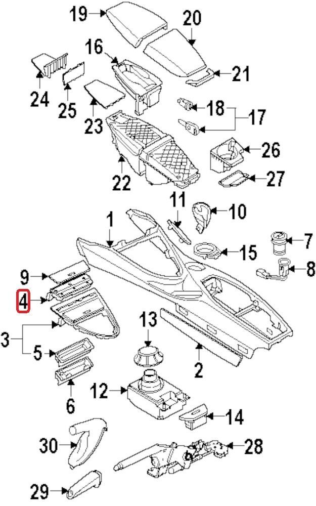 BMW NEW GENUINE E63 E64 FRONT CONSOLE ASH TRAY COIN STORAGE PARTITION 51167009287 - Image 2