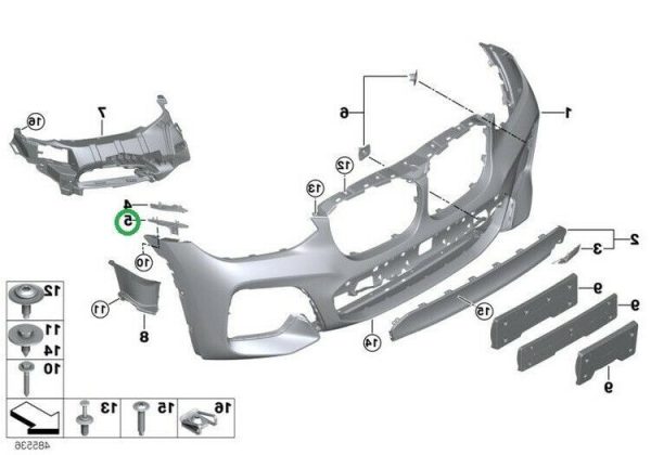 NEW GENUINE BMW X3 X4 SERIES FRONT BUMPER LOWER INSERT BRACKET RIGHT O/S 51117399984 - Image 2