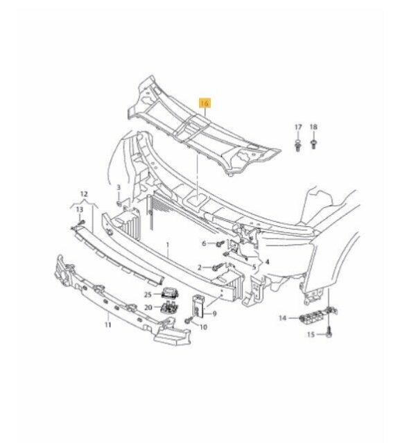NEW GENUINE AUDI A8 2014-2017 FRONT BUMPER SLAM PANEL UPPER COVER 4H0807081C - Image 2