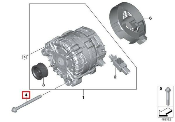 NEW GENUINE BMW ALTERNATOR MOUNTING M10X125 BOLT 12318574809 - Image 2