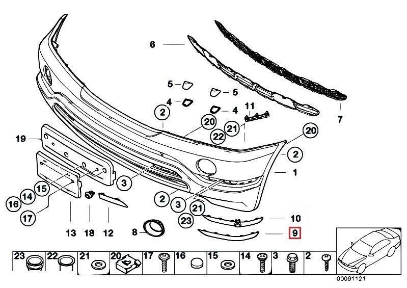 BMW NEW GENUINE X5 SERIES E53 FRONT BUMPER LATERAL COVER TRIM PAIR SET 2 PCS - Image 2