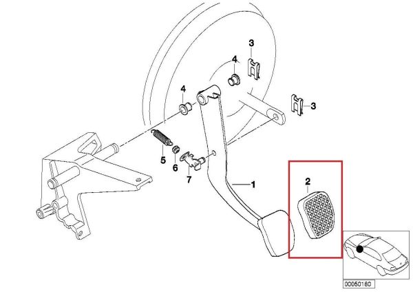 BMW NEW GENUINE 1 3 4 5 SERIES RUBBER PAD BRAKE PEDAL MANUAL TRANSMISSION 35211160422 - Image 2
