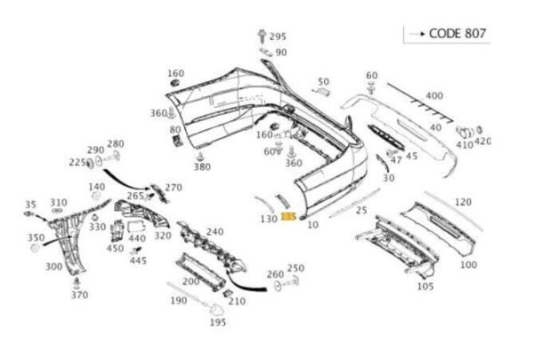 NEW GENUINE MERCEDES BENZ S CLASS W222 REAR WHEEL HOUSE COVERING TRIM LEFT RIGHT - Image 2