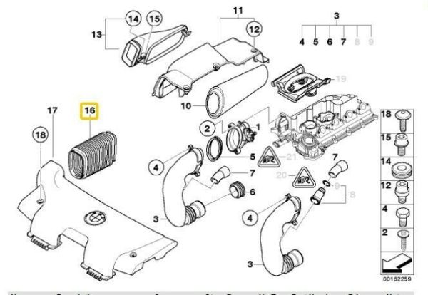 NEW GENUINE BMW 1 SERIES E87 118d 120d DIESEL AIR INTAKE RUBBER BOOT 13717790603 - Image 2