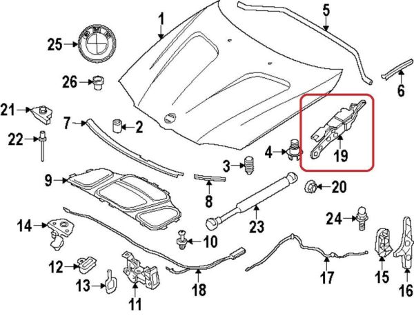 BMW NEW GENUINE X3 X4 SERIES F25 F26 RIGHT O/S ENGINE HOOD BONNET HINGE 41617262876 - Image 2