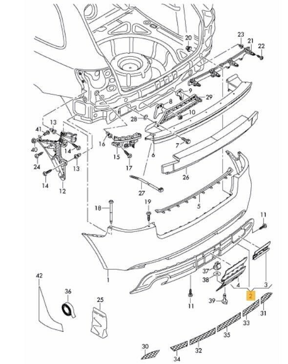NEW GENUINE AUDI A3 SPORTBACK 2009-2013 REAR BUMPER LOWER DIFFUSER 8P0807434B01C - Image 2
