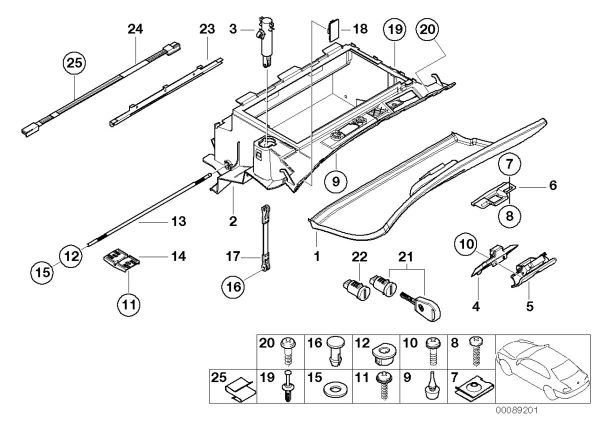 BMW NEW GENUINE E46 E39 E90 E83 E92 E91 E53 OUTER GLOVE BOX LATCH HANDLE 51168163018 - Image 3