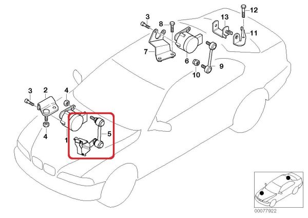BMW NEW GENUINE 3 SERIES M3 E46 FRONT LEVEL SENSOR ANGLE JOINT 31122282404 - Image 2