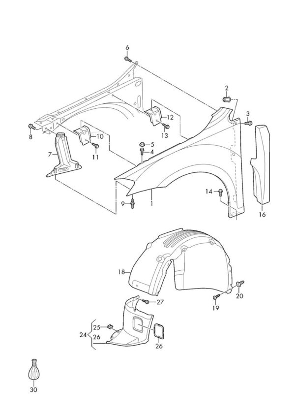 NEW GENUINE VW GOLF VII SPORTWAGEN LEFT SIDE LOWER FRONT FENDER LINER 5G0805911AK - Image 2