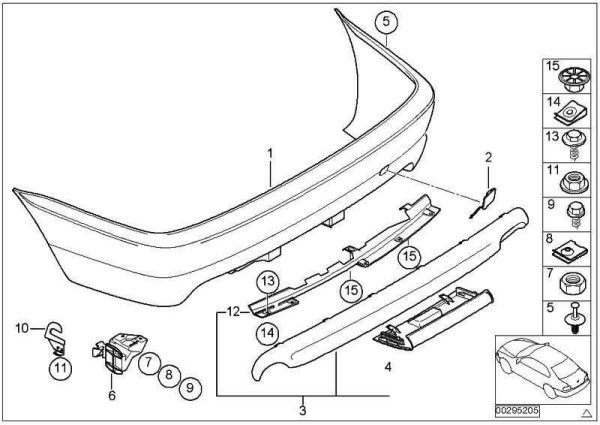 GENUINE M SPORT REAR BUMPOER TOW HOOK EYE COVER For BMW E46 COUPE CABRIO - Image 3