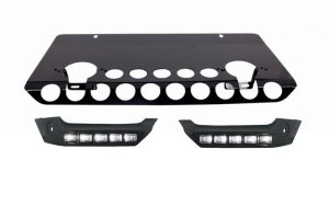 Front Bumper Spoiler LED DRL Extension Skid Plate Off Road Package Under Run Protection suitable for MERCEDES G-class W463 (89-17) Shiny Black Edition