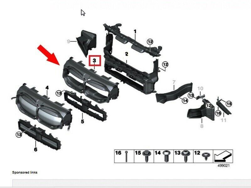 NEW GENUINE BMW 1 SERIES F40 AIR DUCT TOP KIDNEYS INNER PART 51237461583 - Image 2