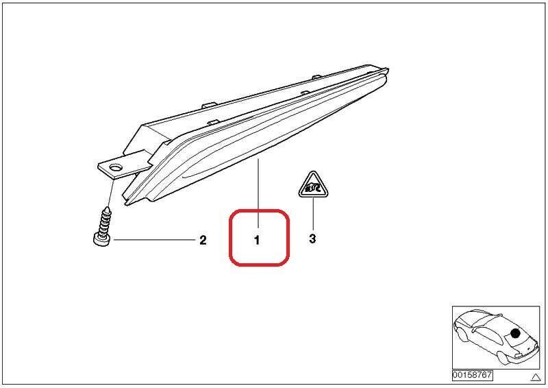 BMW NEW GENUINE 3 SERIES E46 TOURING REAR TRUNK THIRD STOP LAMP RED 63258368764 - Image 2