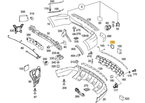 NEW GENUINE MERCEDES-BENZ MB ML W164 2005-2008 REAR BUMPER TOW HOOK EYE COVER A1648852323 - Image 3