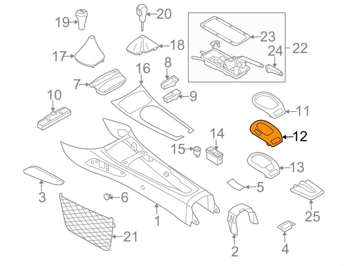 BMW NEW Z4 E85 E86 2004/10 - 2009 AUTOMATIC GEAR SHIFTER SURROUND TRIM BEIGE LHD 51167158477 - Image 2