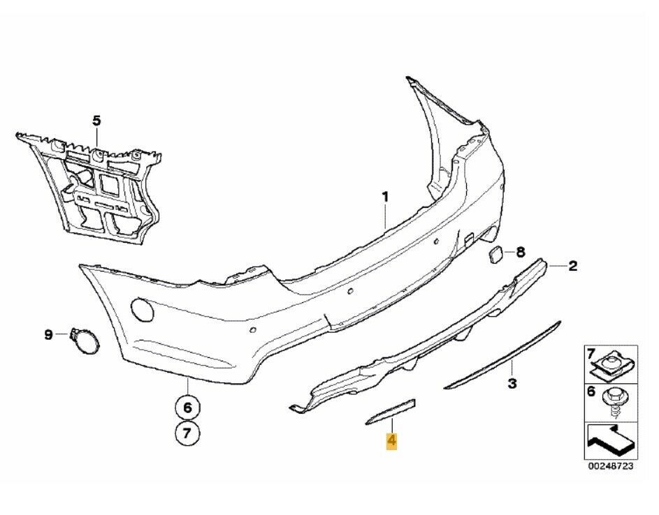 NEW GENUINE BMW 3 SERIES E90 E91 REAR BUMPER PERFORMANCE DIFFUSER TRIMS SET 51122148725+51122148726 - Image 2