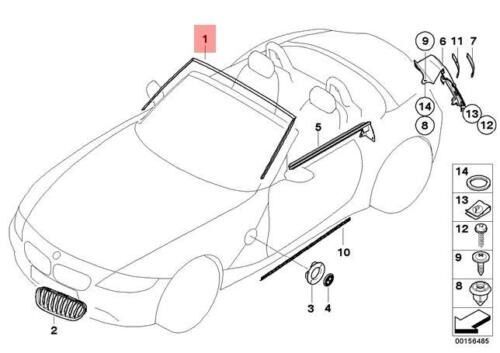BMW NEW GENUINE Z4 SERIES E85 E86 FRONT WINDSHIELD GLAZING SEAL COVER 51317017021 - Image 3