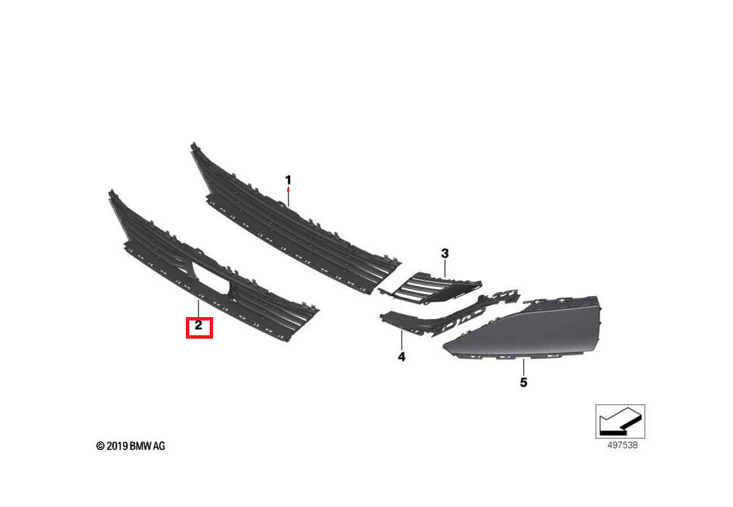 NEW GENUINE BMW 7 SERIES G11 G12 LCI CENTER GRILLE AIR INLET MIDDLE 51117475118 - Image 2