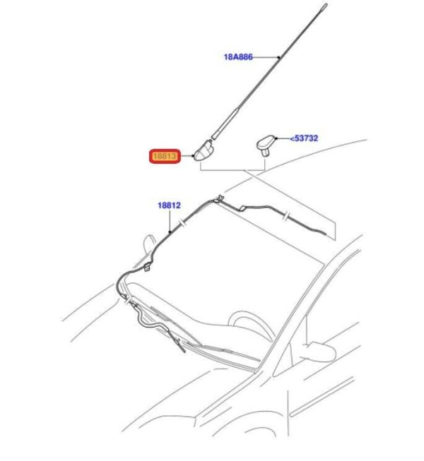 NEW GENUINE FORD ROOF AERIAL ANTENNA MOUNT BASE WITHOUT CABLE 1738453 - Image 2