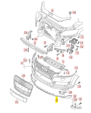 NEW GENUINE AUDI Q7 FRONT BUMPER SPOILER LIP TRIM BLACK 4L0807061V7W - Image 3