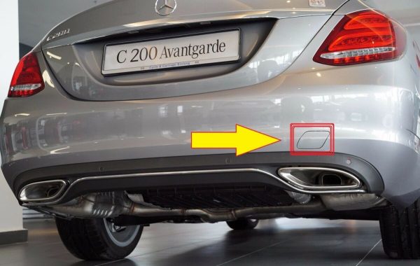 NEW GENUINE MERCEDES MB C W205 AVANTGARDE REAR BUMPER TOWING EYE CAP PRIMED - Image 2
