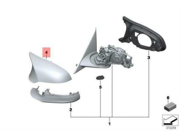 NEW GENUINE BMW 2 3 4 SERIES F30 F32 F33 F87 M LEFT N/S WING MIRROR COVER CAP 51168059545 - Image 2