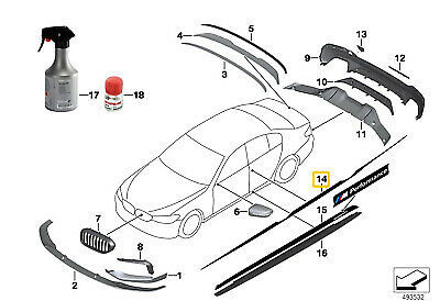 NEW GENUINE BMW 5 SERIES G30 G31 M PERFORMANCE SIDE ACCENT STRIPES DECALS 51142432164 - Image 2