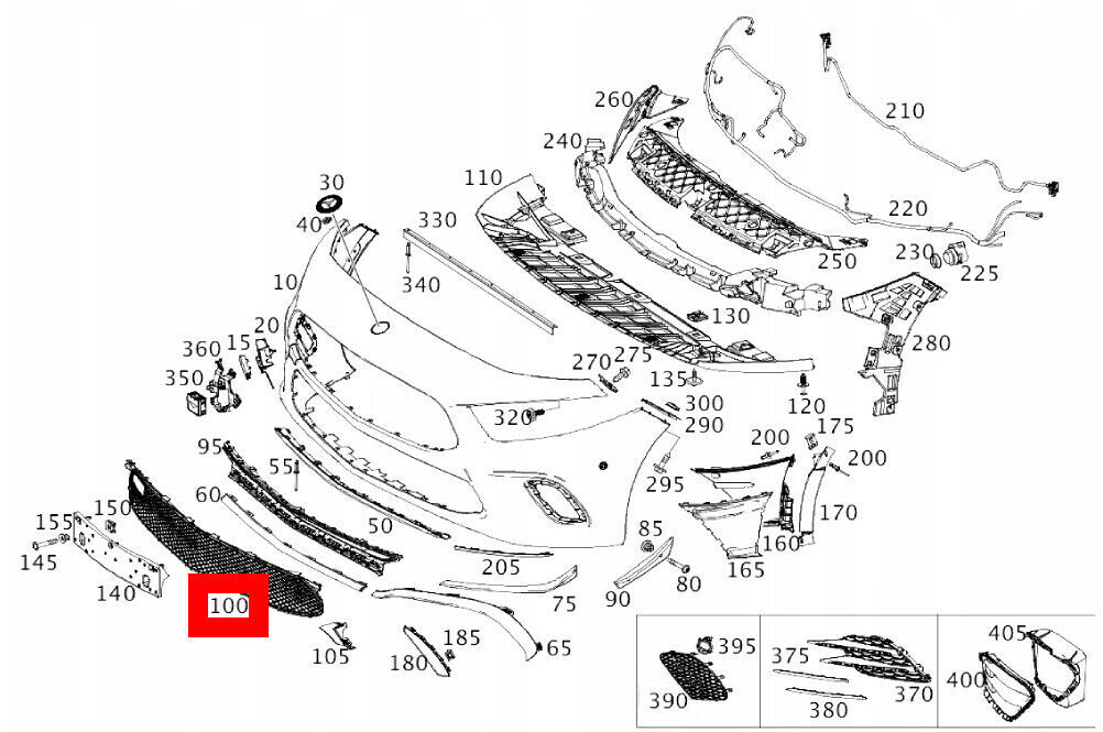 NEW GENUINE MERCEDES BENZ MB A CLASS W117 FRONT BUMPER LOWER GRILLE A1778853203 - Image 2