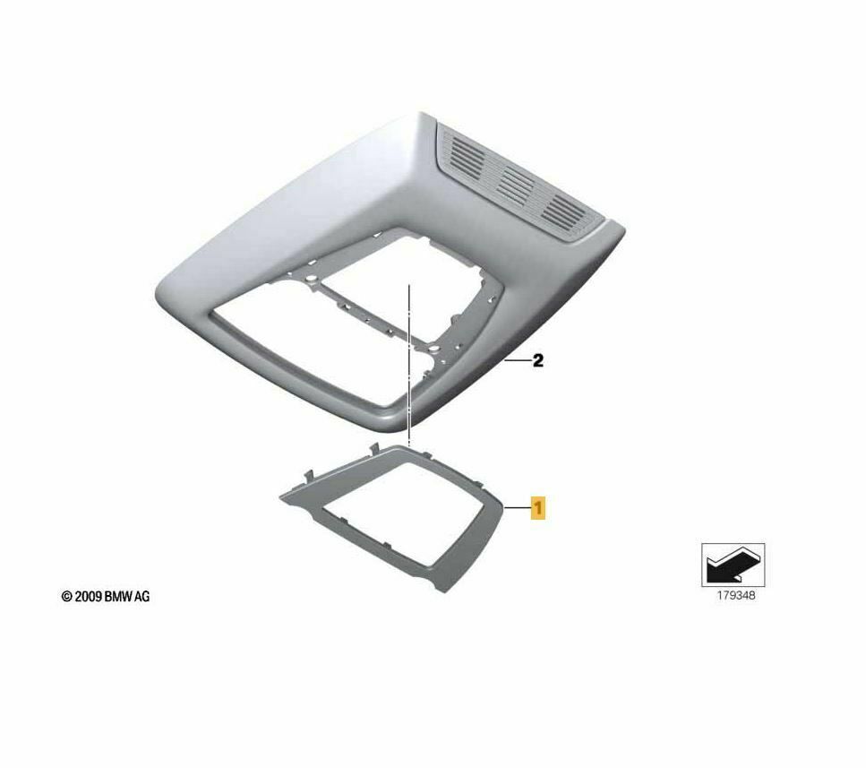 NEW GENUINE OEM BMW DECORATIVE TRIM FOR ROOF FUNCTION CENTER 61319190156 - Image 2