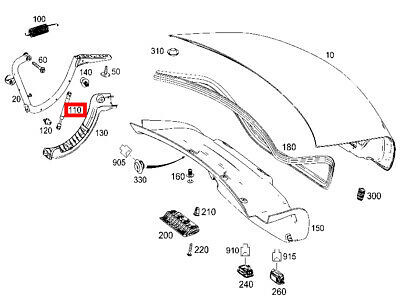 NEW GENUINE MERCEDES BENZ MB S-CLASS W222 TRUNK LID STRUT 1PC A2227500036 - Image 2