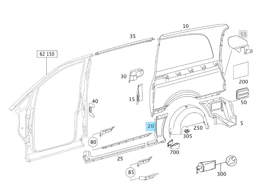 NEW GENUINE MERCEDES BENZ VITO W639 RIGHT REAR ROCKER PANEL A6396378909 - Image 2