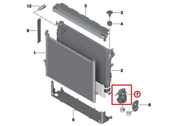 BMW NEW GENUINE G30 G31 G32 G11 G12 RADIATOR HOLDER MOUNT LOWER RIGHT 17118632128 - Image 2
