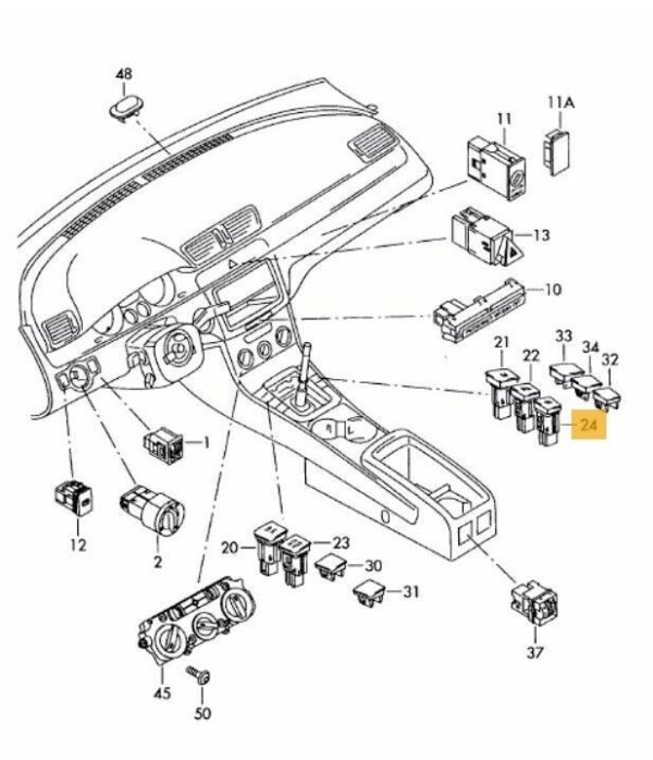 NEW GENUINE VW PASSAT B6 05-11 REAR WINDOW CURTAIN SWITCH BUTTON 3C0959563AREH - Image 2