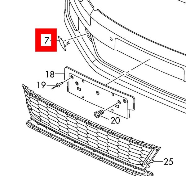 NEW GENUINE VW SCIROCCO MK3 08-17 FRONT BUMPER TOW HOOK COVER CAP 1K8807241CGRU - Image 2