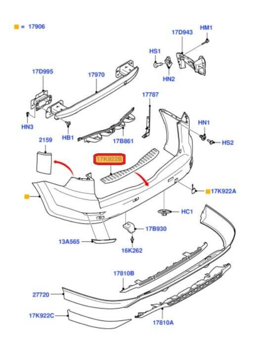 NEW GENUINE FORD MONDEO 2010-2014 REAR BUMPER LOAD PROTECTION COVER 1704114 - Image 2