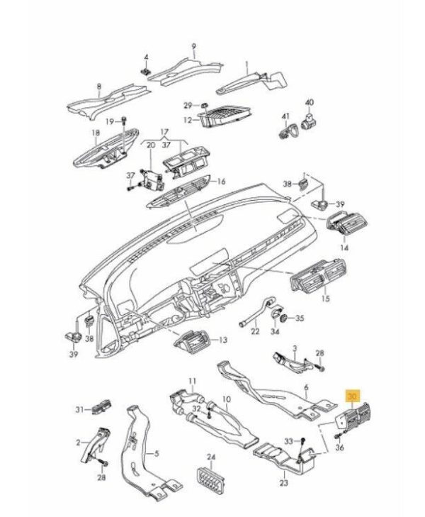NEW GENUINE VW PASSAT B6 05-11 PASSAT CC 09-12 REAR BLACK AIR VENT 3C0819203B1QB - Image 2