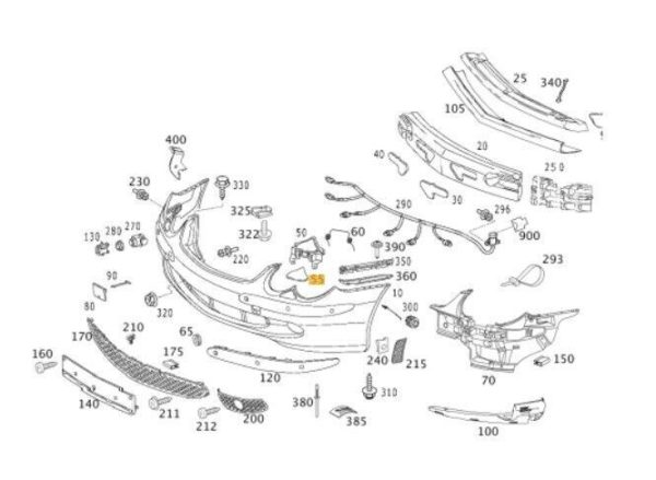 NEW GENUINE MERCEDES BENZ SL CLASS R230 HEADLIGHT WASHER COVER CAP LEFT RIGHT - Image 2