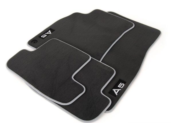 NEW GENUINE AUDI A5 COUPE CABRIO 08-17 FRONT & REAR BLACK TEXTILE FLOOR MATS LHD 8T1061270MNO