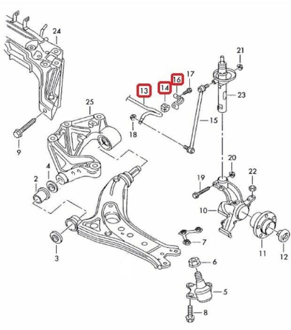 NEW GENUINE AUDI A2 00-05 FRONT ANTI ROLL BAR WITH CLAMPS RUBBER BUSH + BOLTS - Image 2