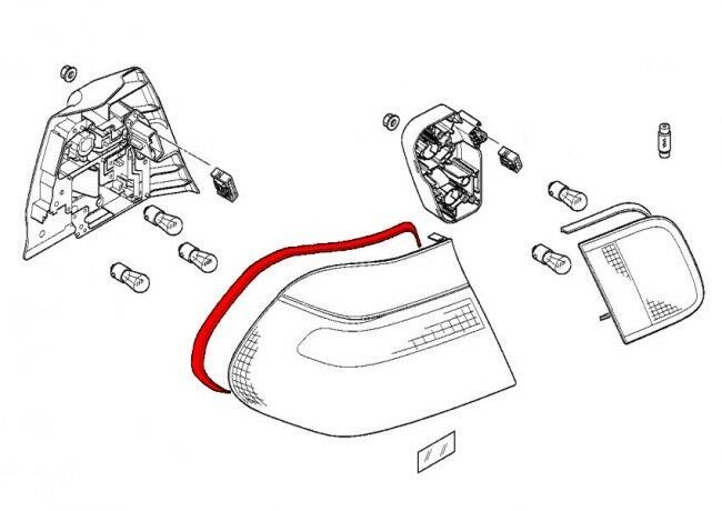 BMW NEW GENUINE 3 SERIES E46 SEDAN SEDAN REAR TAIL LIGHT GASKET SEAL 63218374800 - Image 2