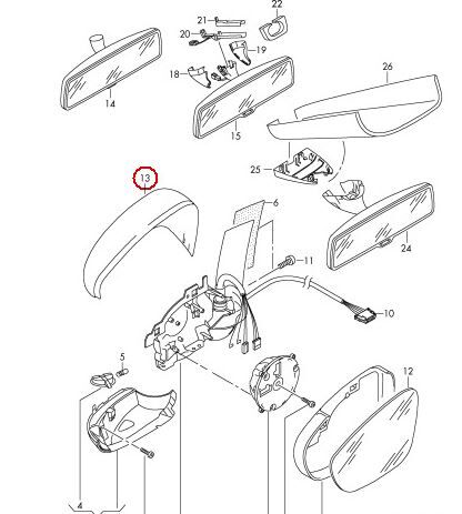 NEW GENUINE VOLKSWAGEN TOURAN 2009-2016 O/S RIGHT DOOR MIRROR CAP TRIM PRIMED 5K0857538GRU - Image 4