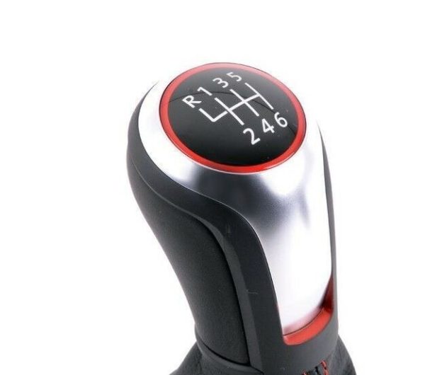 NEW GENUINE VW GOLF MK6 09-13 RED ALUMINUM MANUAL 6 GEAR SHIFT LEATHER KNOB 5K0711113GXPR - Image 4
